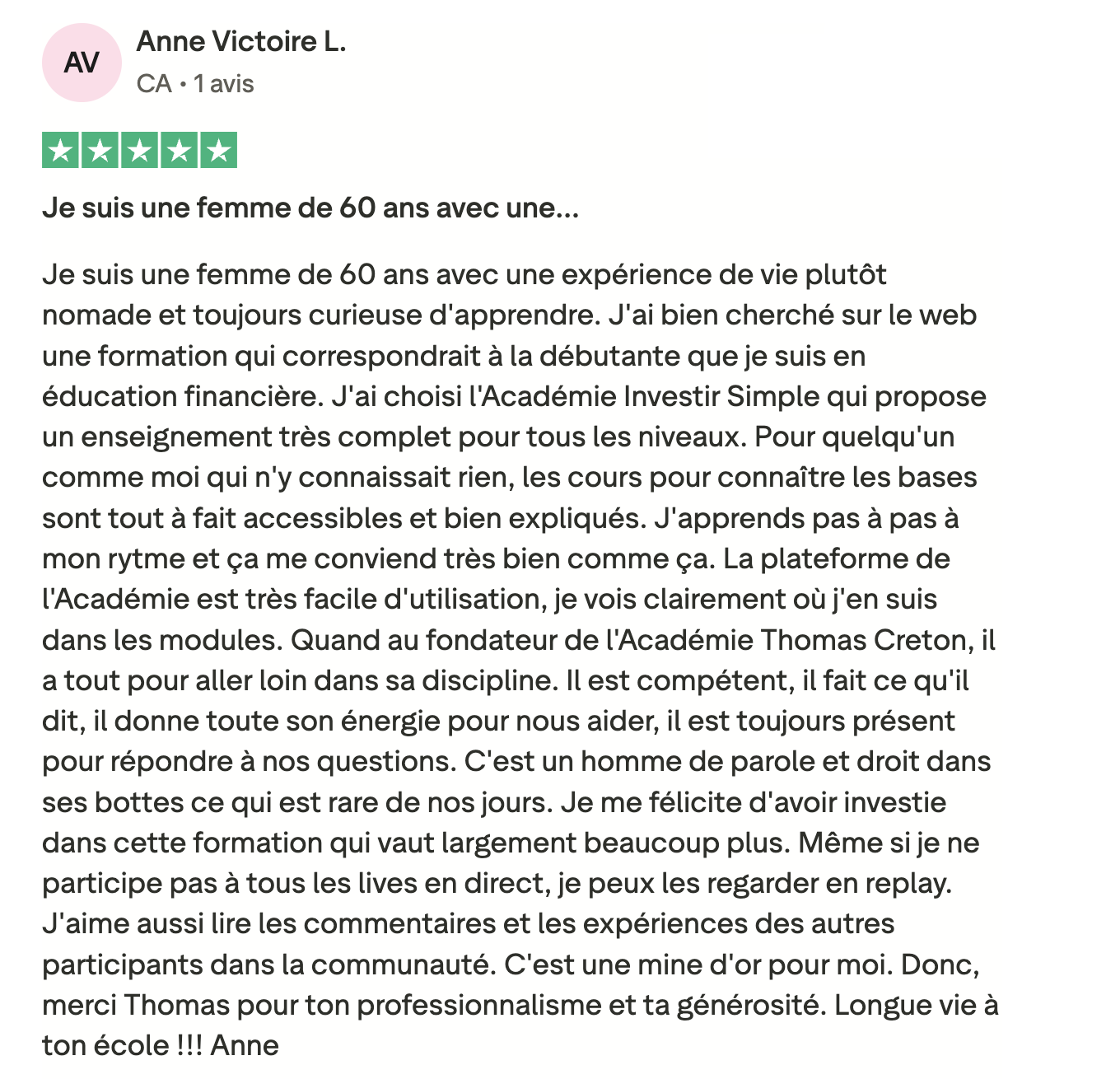 Témoignage de Anne-Victoire — Académie