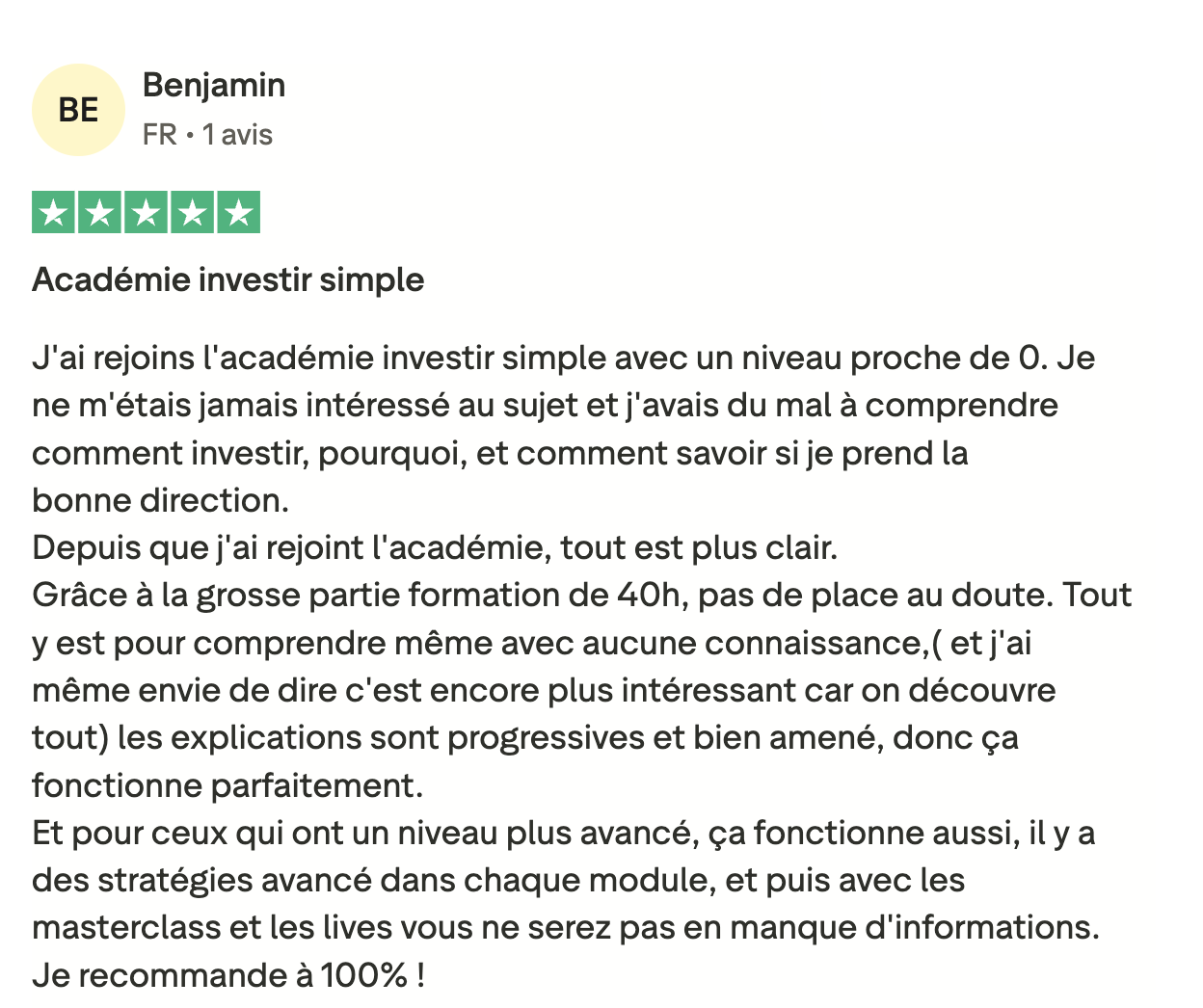 Témoignage de Benjamin — Académie