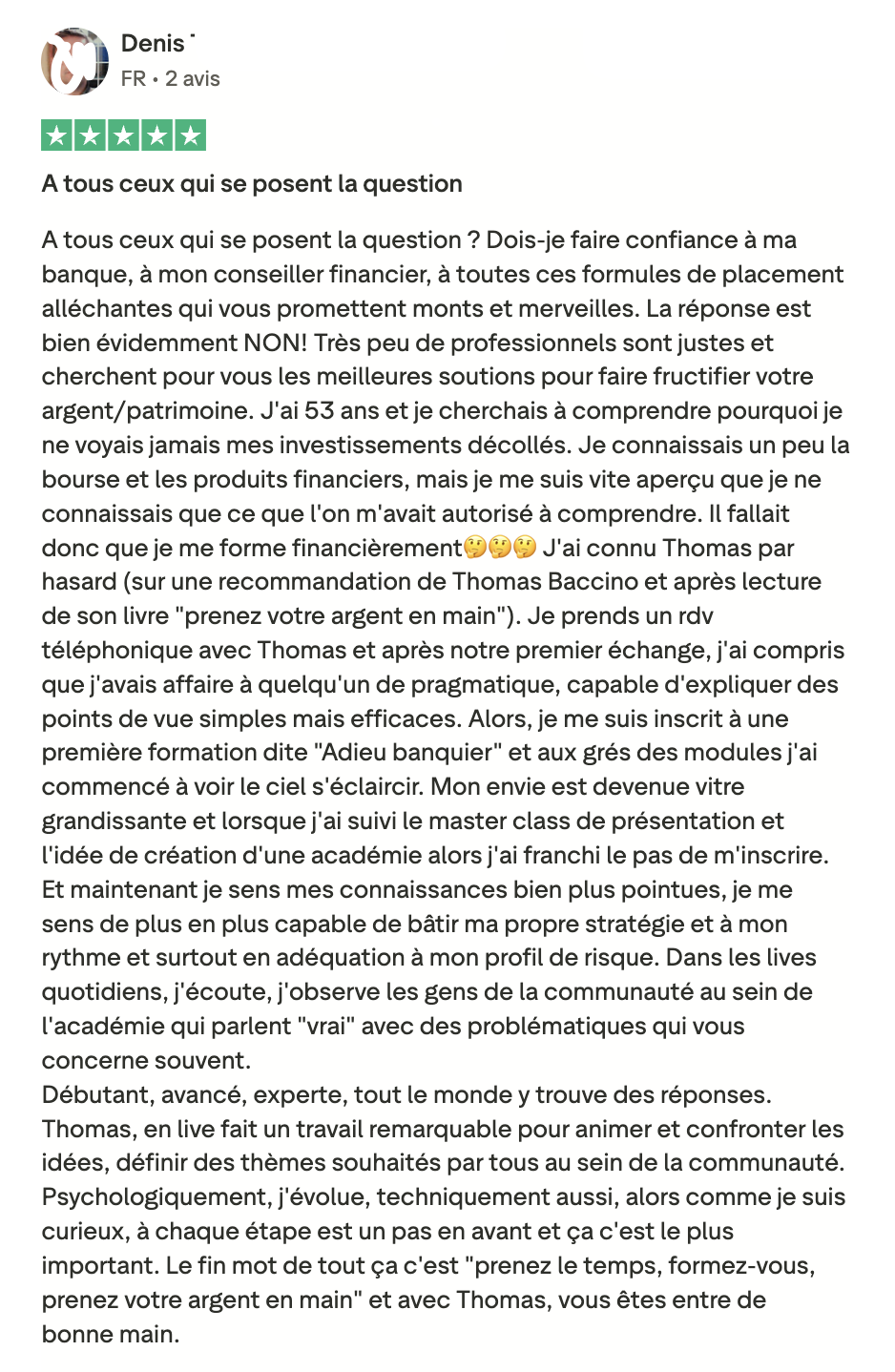 Témoignage de Denis — Académie